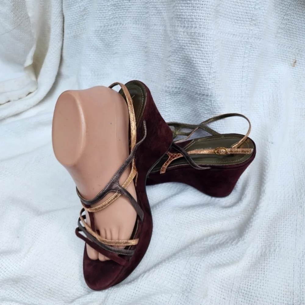 Via Spiga metallic wedge sandals 10‎